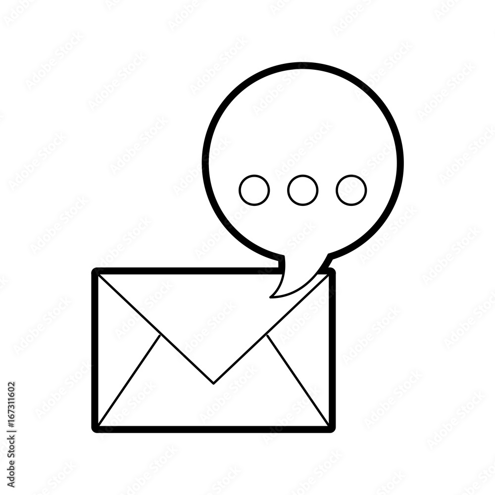 envelope mail with speech bubble vector illustration design envelope mail with speech bubble vector illustration design