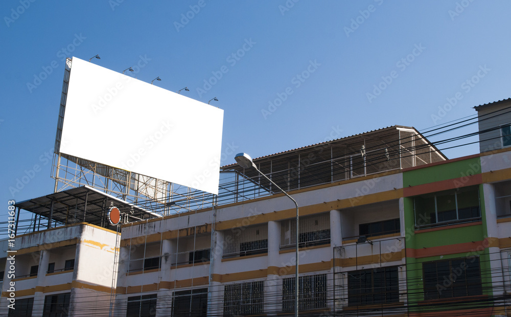 Blank billboard with white space background for advertisement.
Blank billboard with white space background for advertisement.