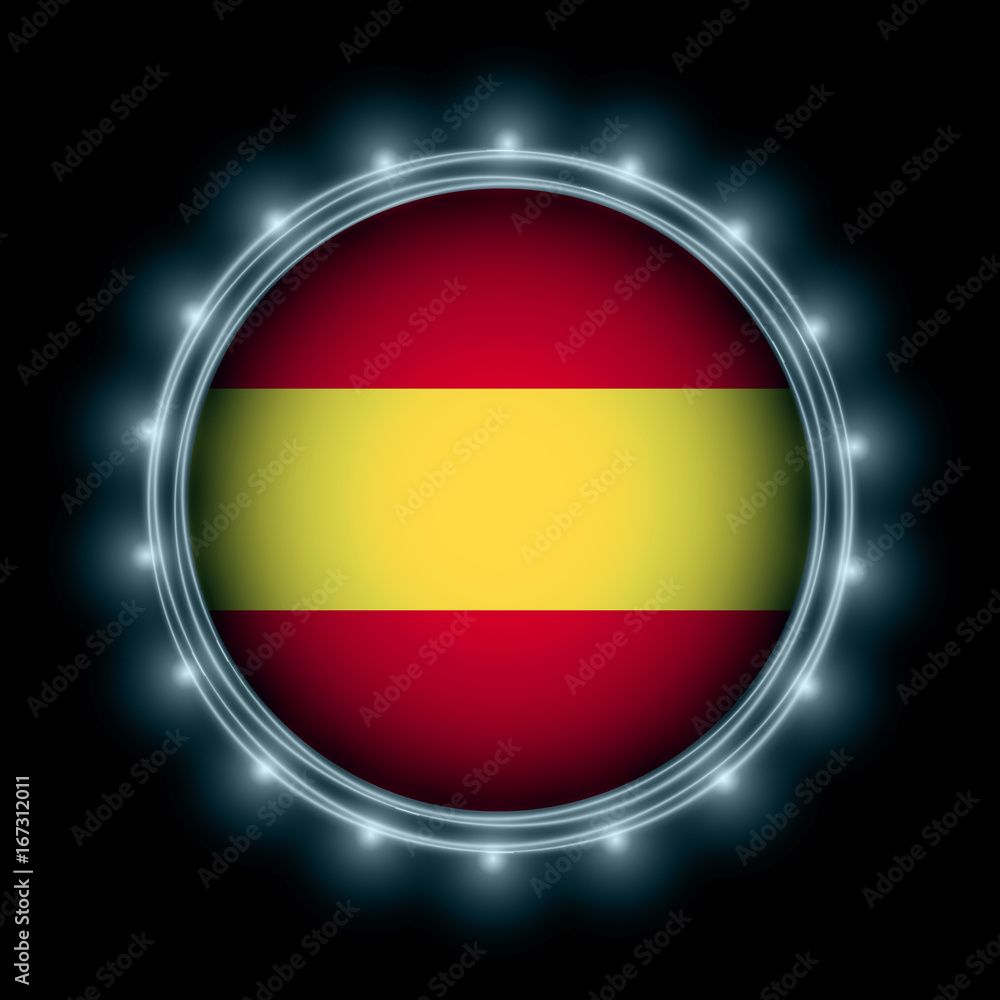 Obraz premium Spain flag in blue lightning