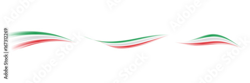 Onda astratta tricolore italiano - Set. Italy flags photo