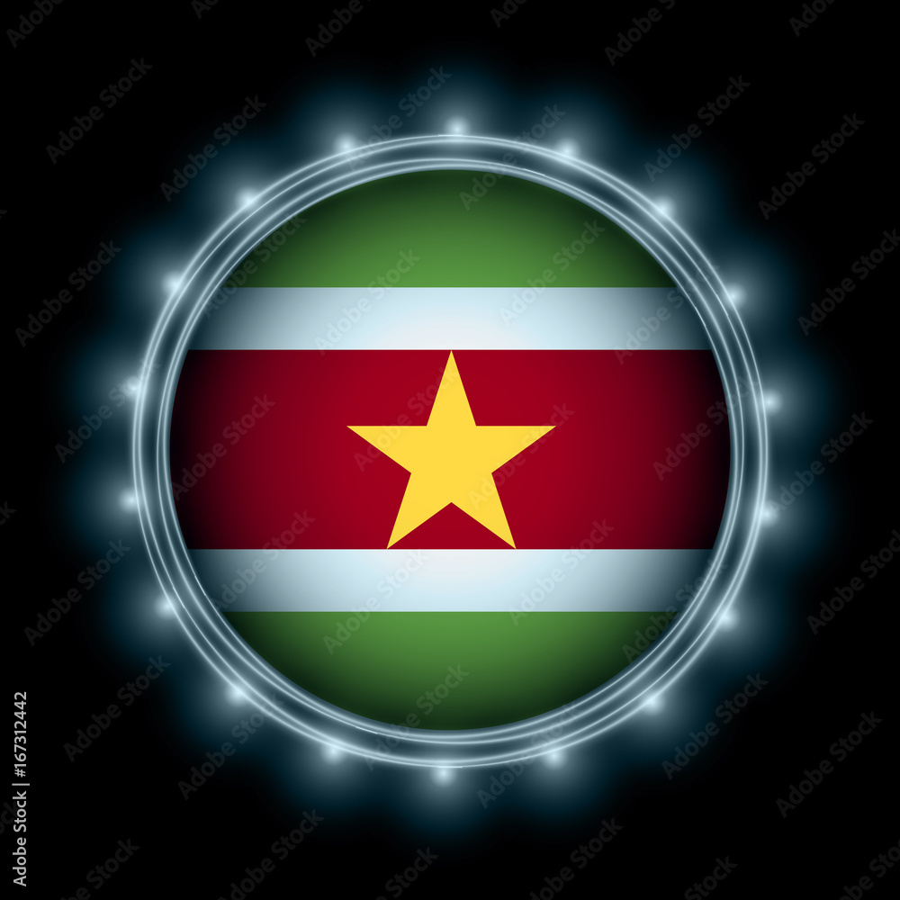Suriname flag in blue lightning Suriname flag in blue lightning