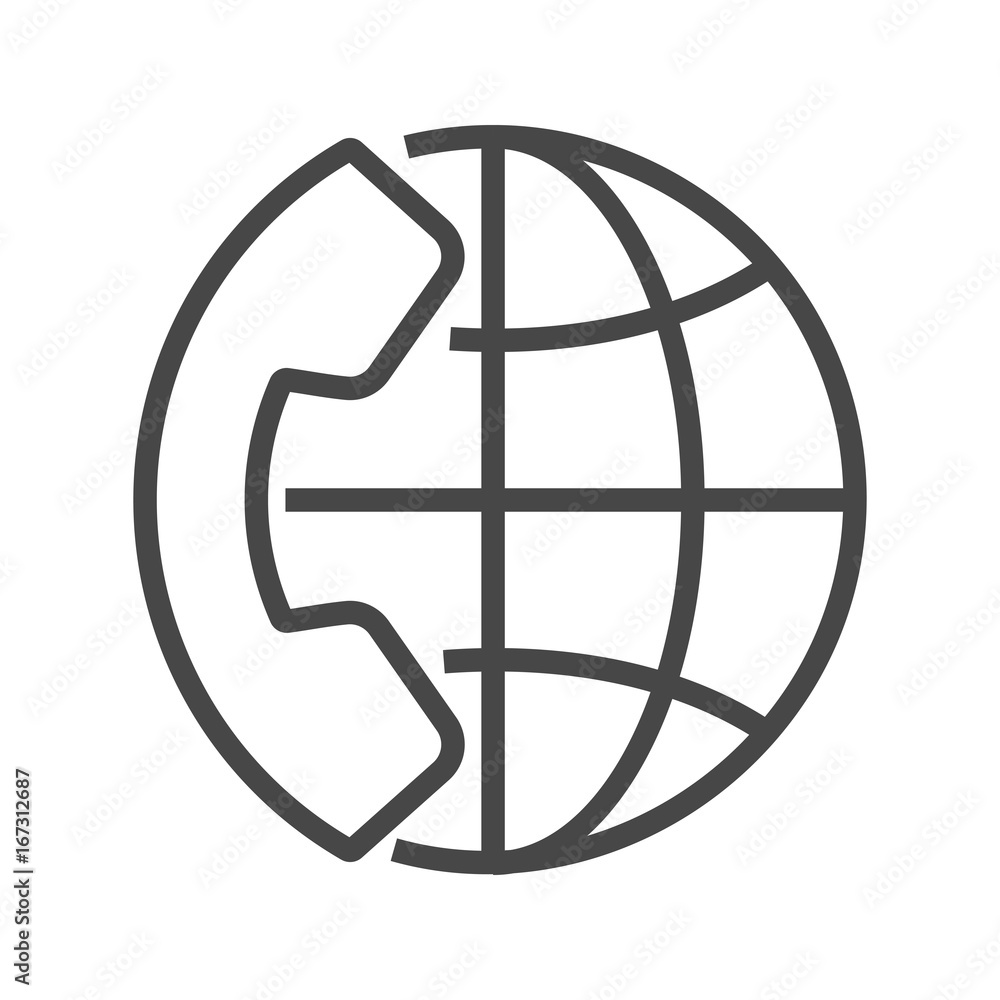 International Call Thin Line Vector Icon. Flat icon isolated on the white background. Editable EPS file. Vector illustration. International Call Thin Line Vector Icon. Flat icon isolated on the white background. Editable EPS file. Vector illustration.