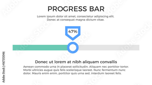 Progress Bar Infographic Element - Business Vector Illustration in Flat Design Style for Presentation, Booklet, Website, Presentation etc. Isolated on the White Background.