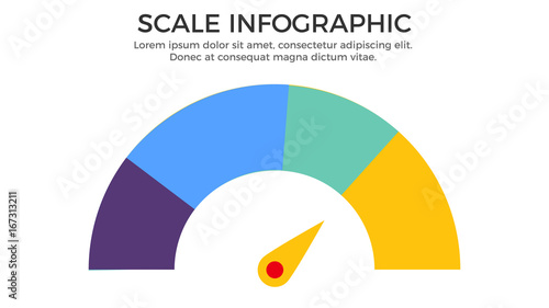 Scale Infographic Element - Business Vector Illustration in Flat Design Style for Presentation, Booklet, Website, Presentation etc. Isolated on the White Background.