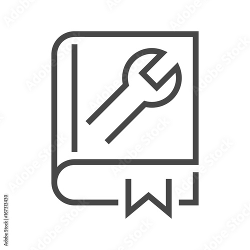 User Guide Book Thin Line Vector Icon. Flat icon isolated on the white background. Editable EPS file. Vector illustration. © A Oleksii