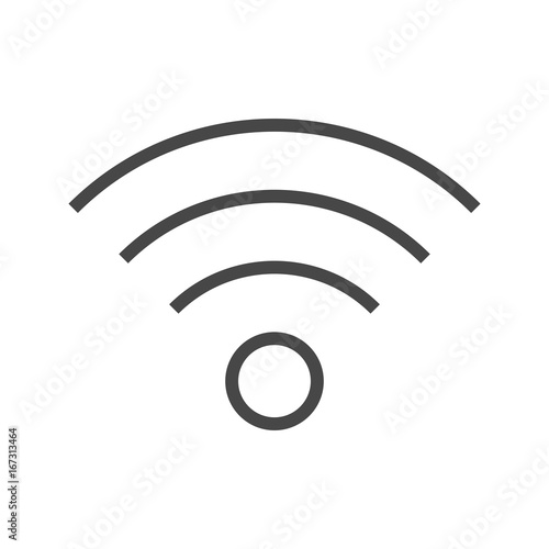 Wi FI Thin Line Vector Icon. Flat icon isolated on the white background. Editable EPS file. Vector illustration.