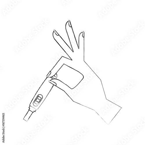 hand human with pregnancy test isolated icon vector illustration design