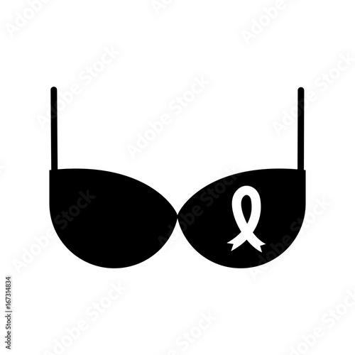 Bra with pink ribbon vector illustration design
