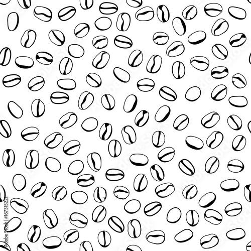 coffee grains. vector seamless pattern