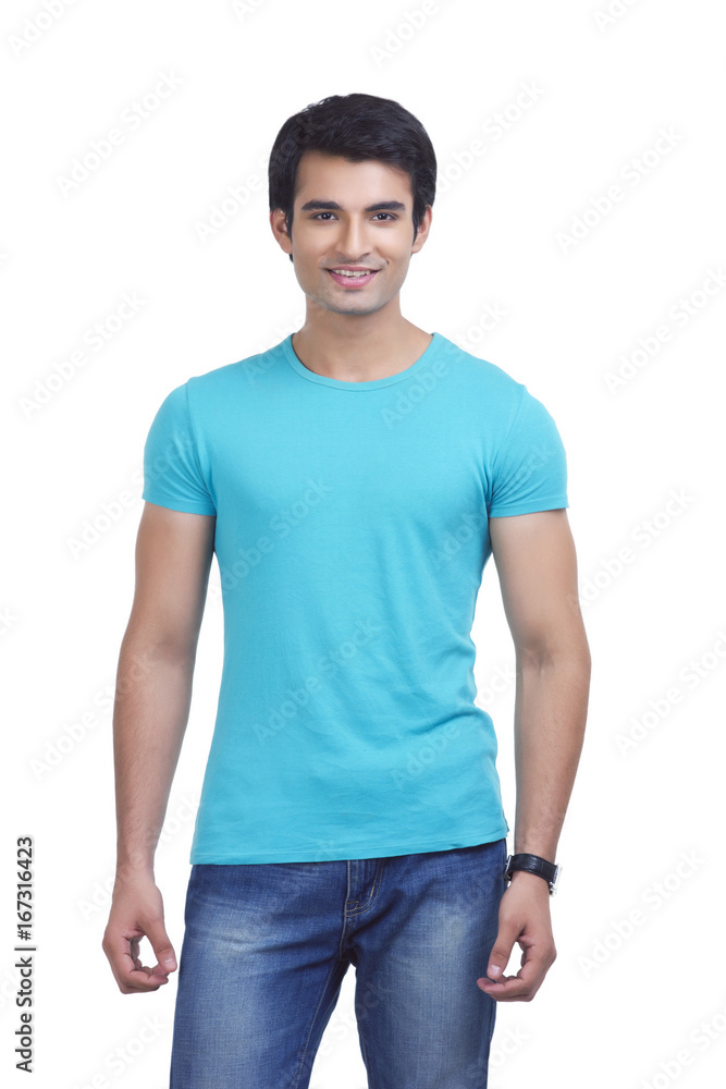 Portrait of handsome young man standing isolated over white background Portrait of handsome young man standing isolated over white background