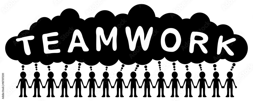 Eine Gruppe Von M nnchen Hand In Hand Mit Sprechblase TEAMWORK eine-gruppe-von-m-nnchen-hand-in-hand-mit-sprechblase-teamwork