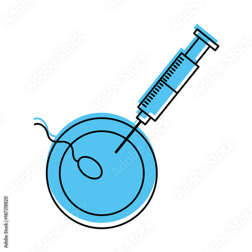 Fertilizing sperm with injection vector illustration design