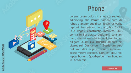 Isometric Phone Conceptual Banner