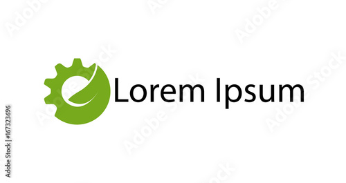 Leaf and gear icon / environmental protection icon
