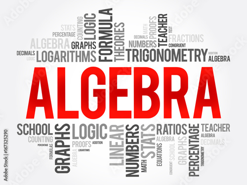 Algebra word cloud collage, education concept background