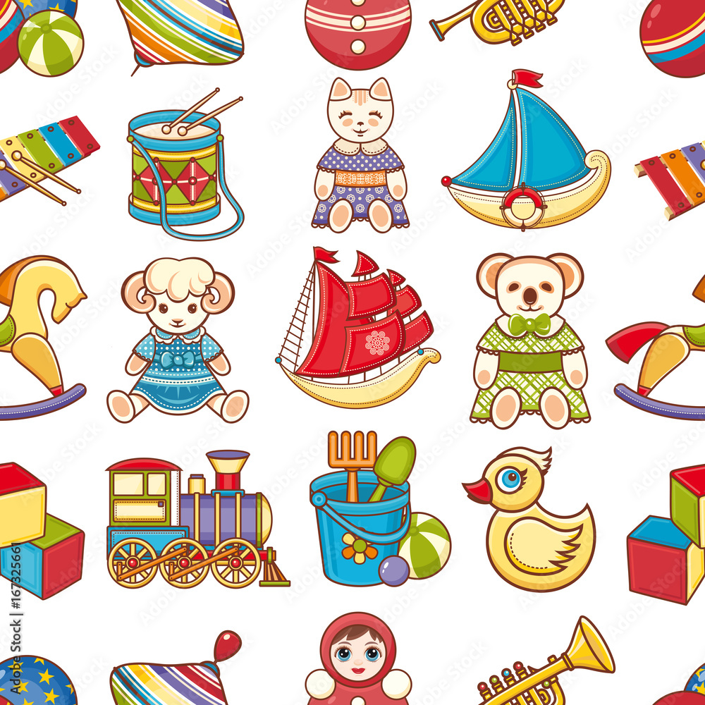 Child toy seamless pattern. Design element Child toy seamless pattern. Design element