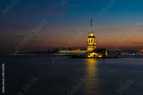 Famous landmark maiden tower vintage style at Istanbul © s.worawalan
