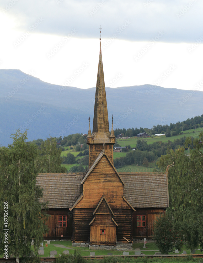 Stavkirke in Lom in Norway
