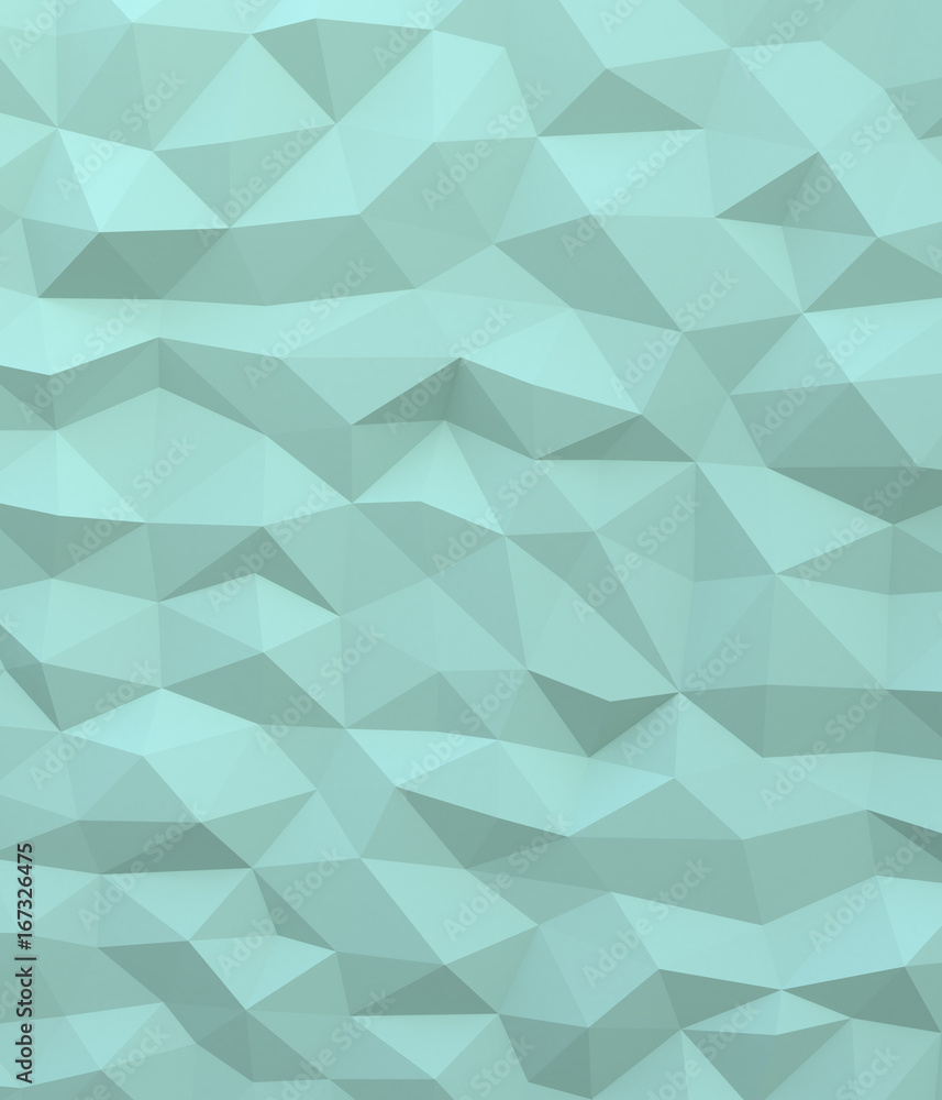 Obraz premium Abstract green background with triangulate polygon pattern. 3D rendering image.
