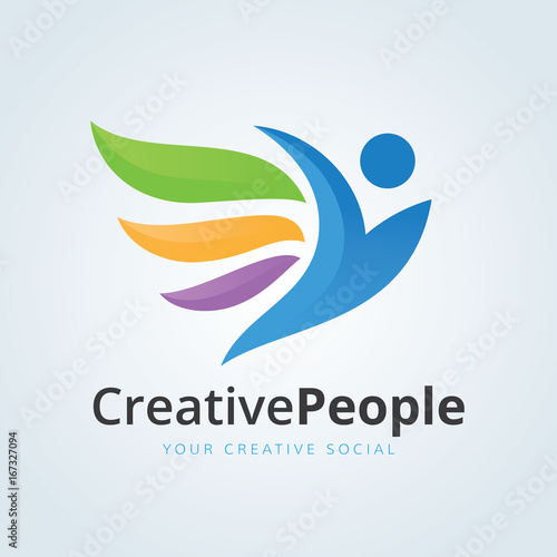 Creative people logo template. people and travel logo template.