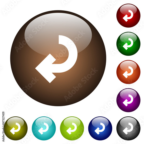 Return arrow color glass buttons