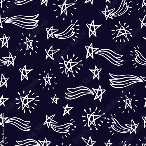 Tapety Wzór z kreskówek gwiazd, komet, meteorytów.