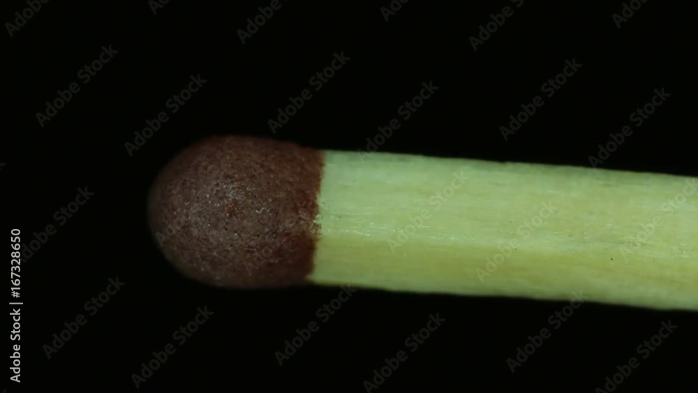 Entire matchstick burns, macro close up Entire matchstick burns, macro close up