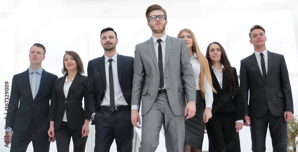 © ASDF - group photo.a leader and a group of business people