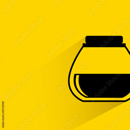tea jar on yellow background