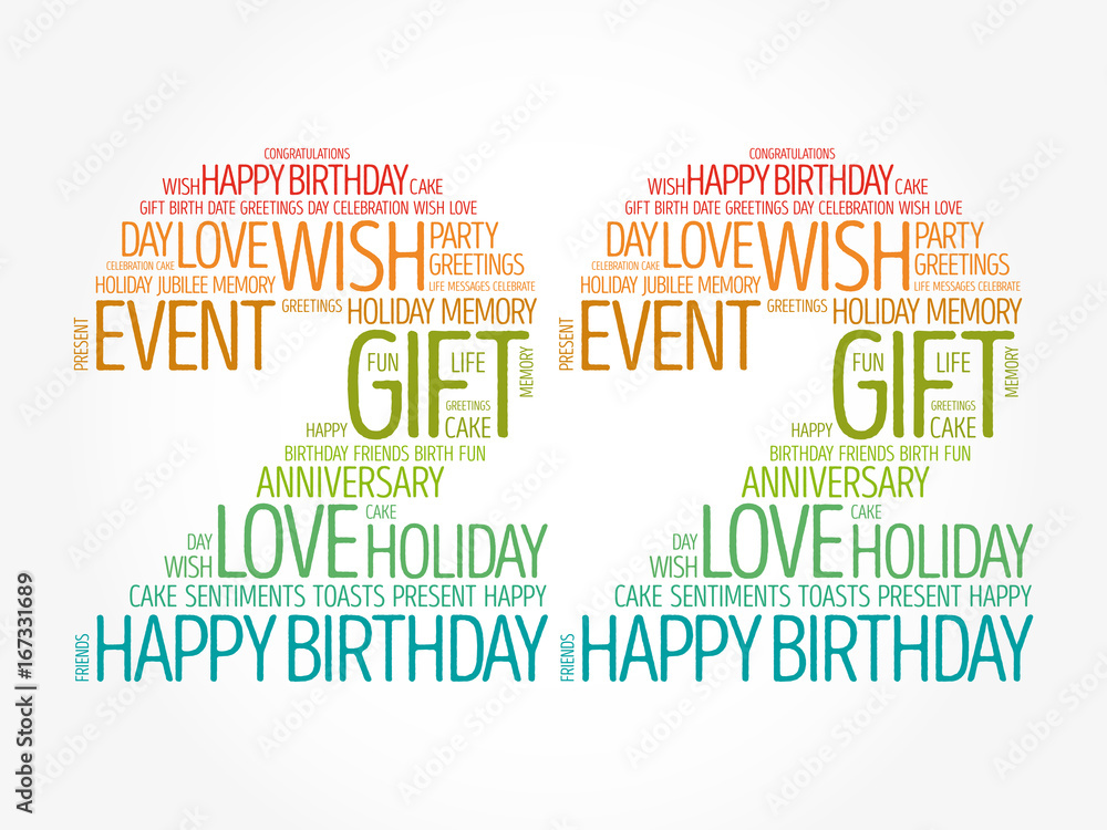 Fototapeta premium Happy 22nd birthday word cloud collage concept