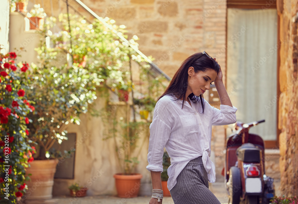 Woman in tuscany. Italian holiday Woman in tuscany. Italian holiday