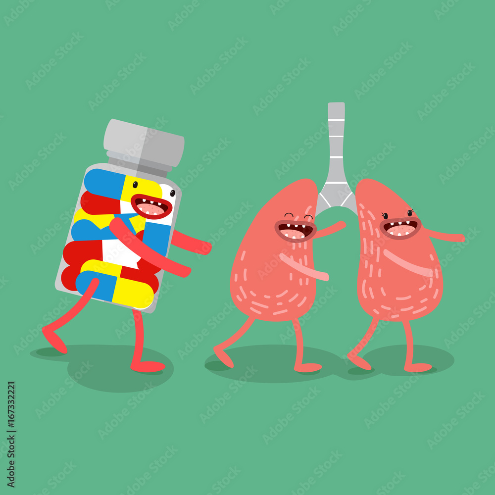 Vector. Cartoon human organs, which runs the medicine. The concept of health and medicine, a healthy lifestyle. Vector. Cartoon human organs, which runs the medicine. The concept of health and medicine, a healthy lifestyle.