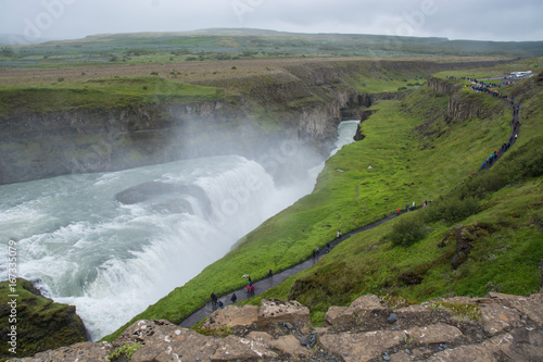 Gullfoss waterfall located in the canyon of Hvita river  Iceland