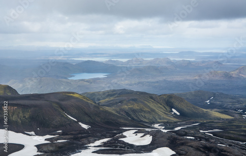 Landscape in the National Park, Haalda hill, Iceland photo