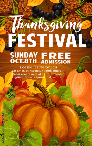 Thanksgiving Day and autumn festival poster design
