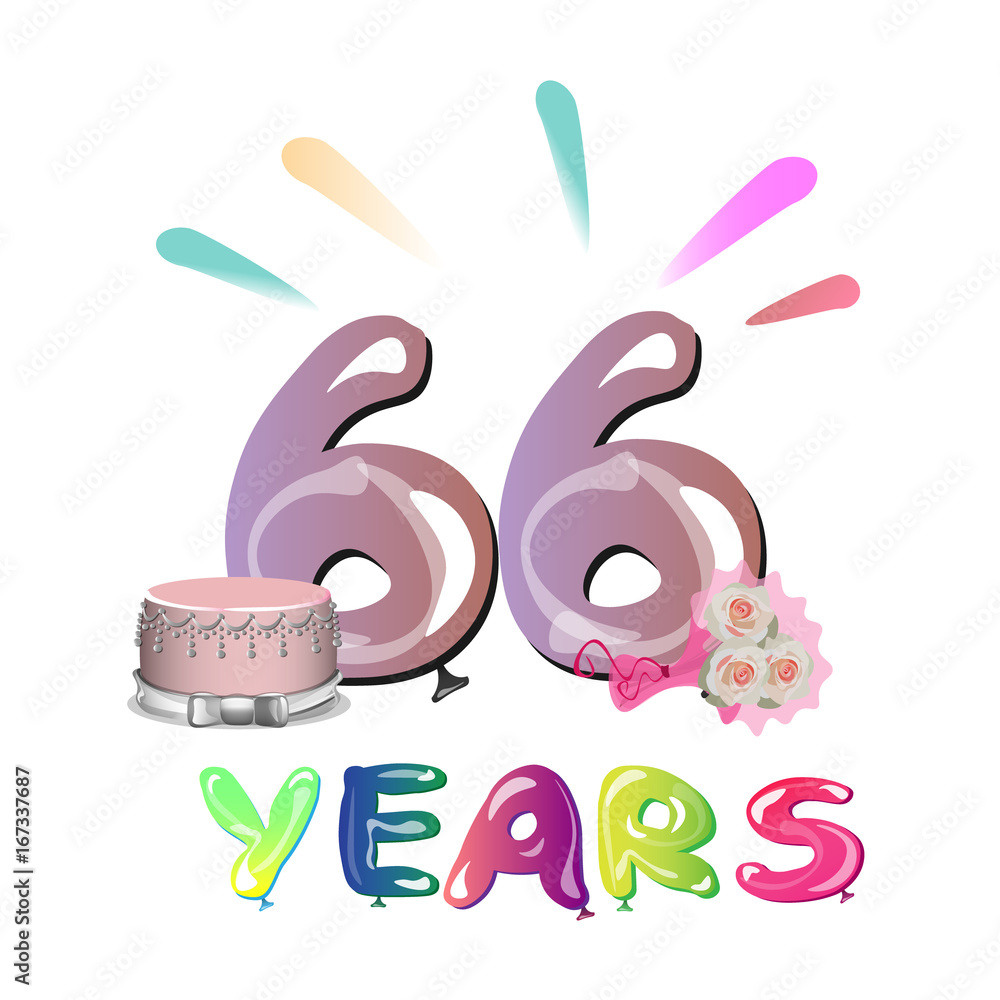66 years anniversary celebration greeting card. 66 years anniversary celebration greeting card.