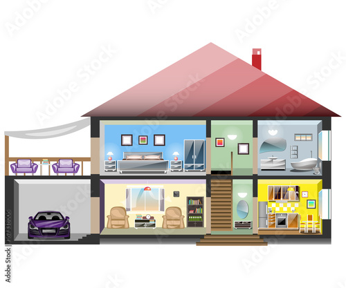 Detailed modern house interior.