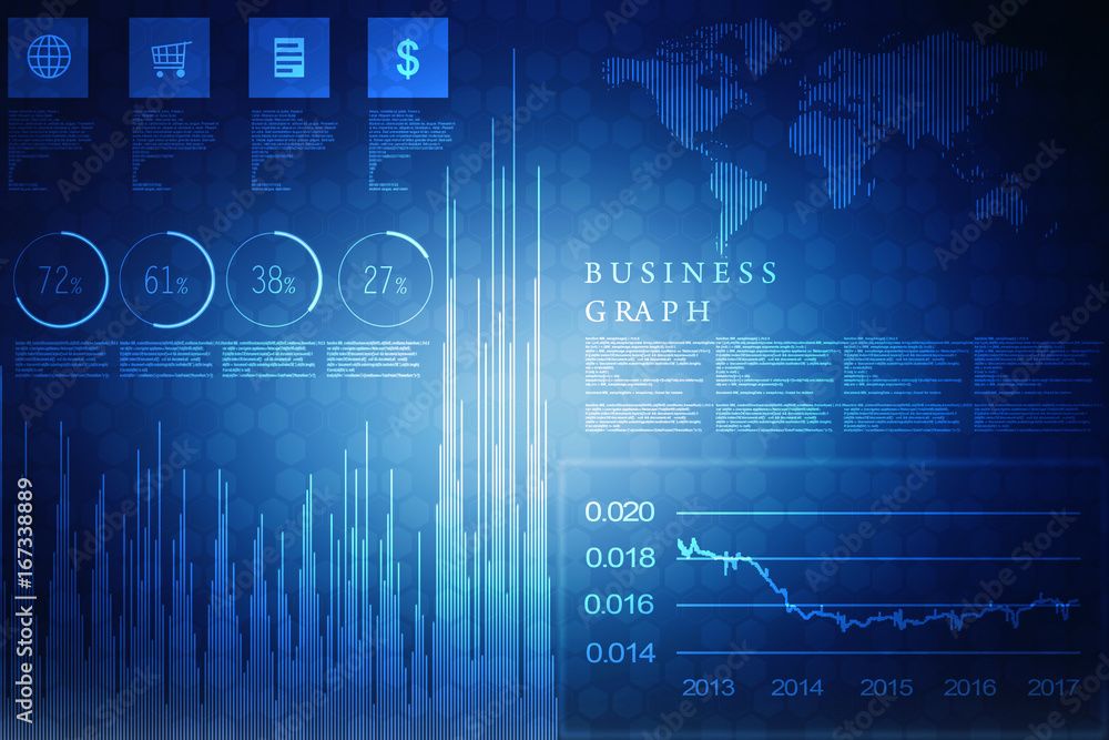 Fototapeta premium 2d illustration business graph