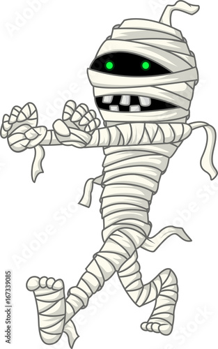 Cartoon mummy isolated on white background