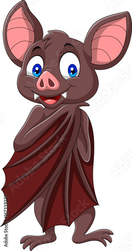 Cartoon bat isolated on white background