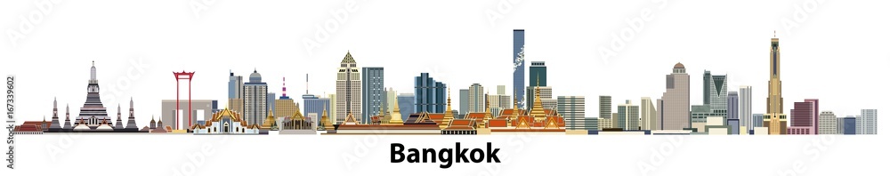 Naklejka premium wektor panoramę Bangkoku