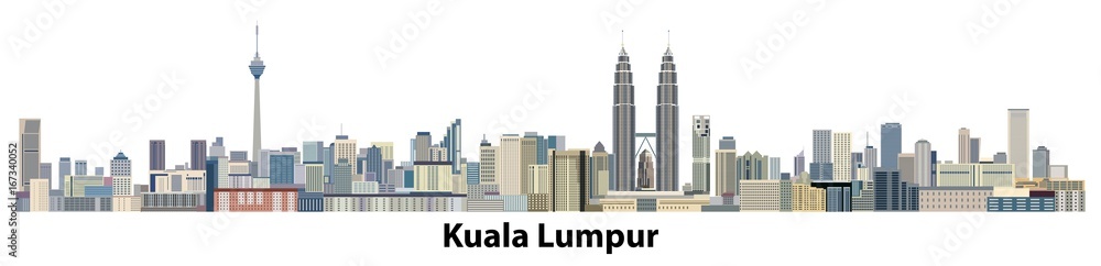Naklejka premium wektor panoramę miasta Kuala Lumpur