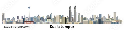 Kuala Lumpur city skyline vector illustration