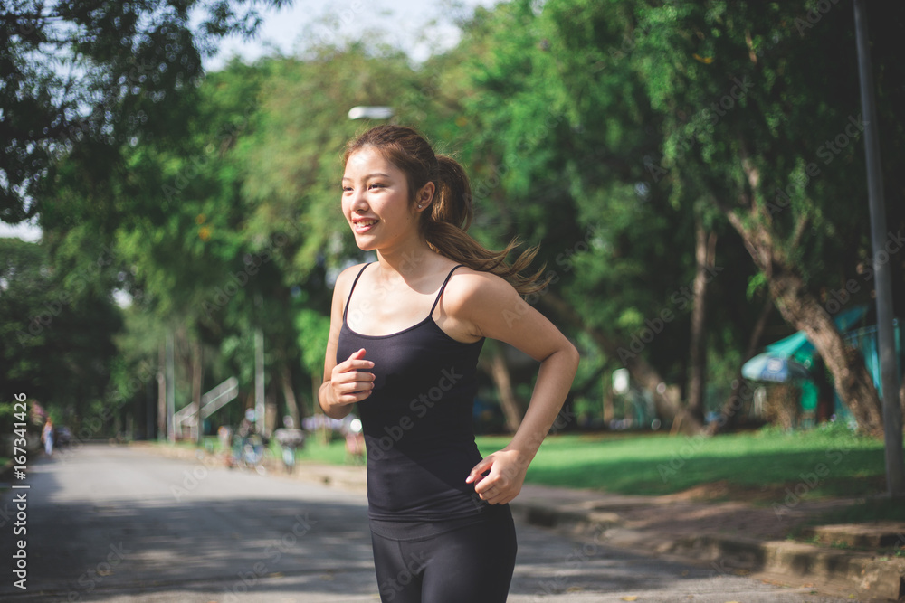 Young asian lady exercise outdoors Young asian lady exercise outdoors