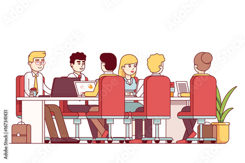 Business team sitting at table office boardroom