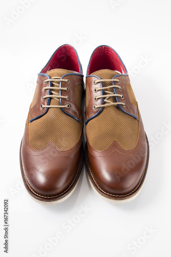 Wallpaper Mural Male Brown Shoe on White Background, isolated Product. Torontodigital.ca
