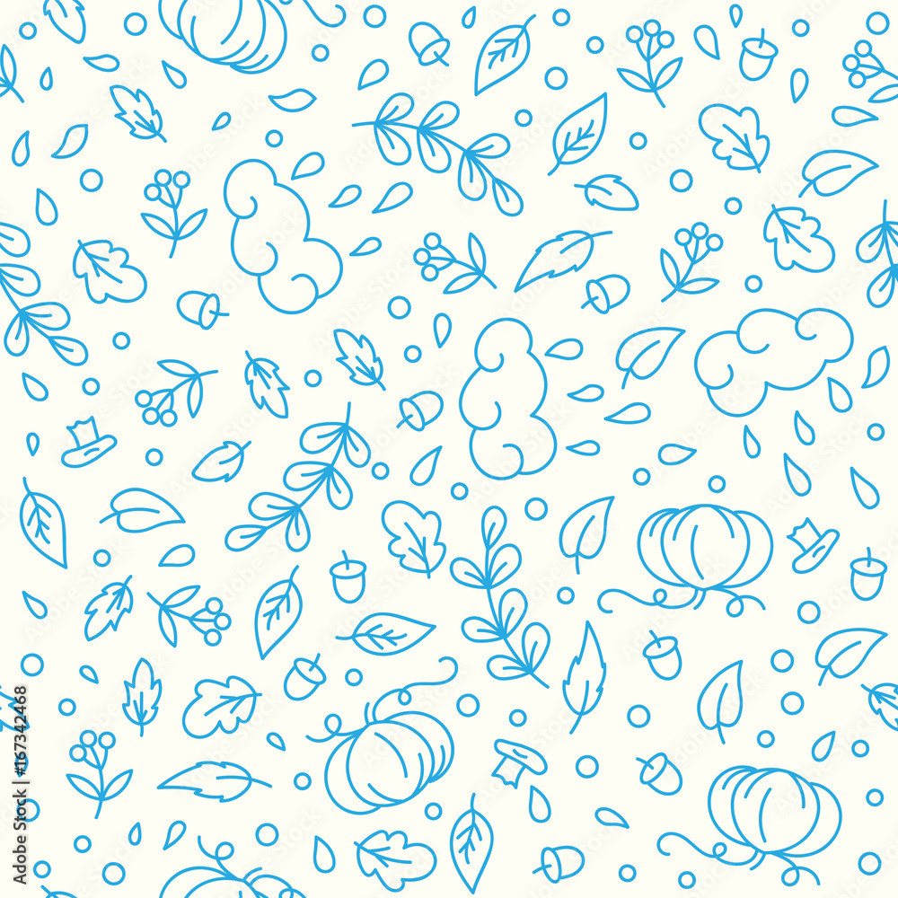 Seamless pattern with acorns and autumn oak leaves Seamless pattern with acorns and autumn oak leaves