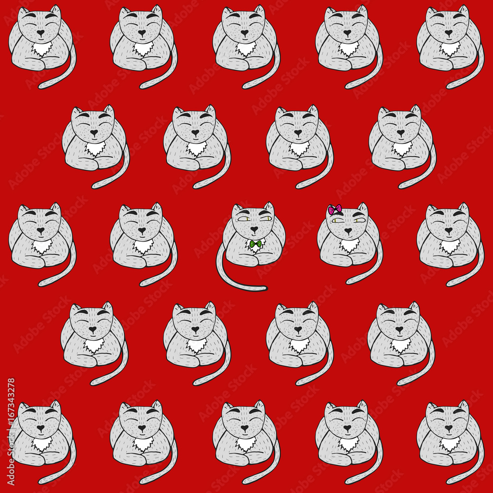 Cats in love, pattern Cats in love, pattern