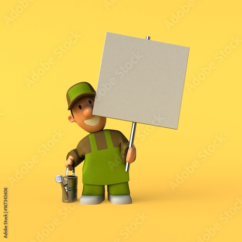 Gardener - 3D Illustration photo