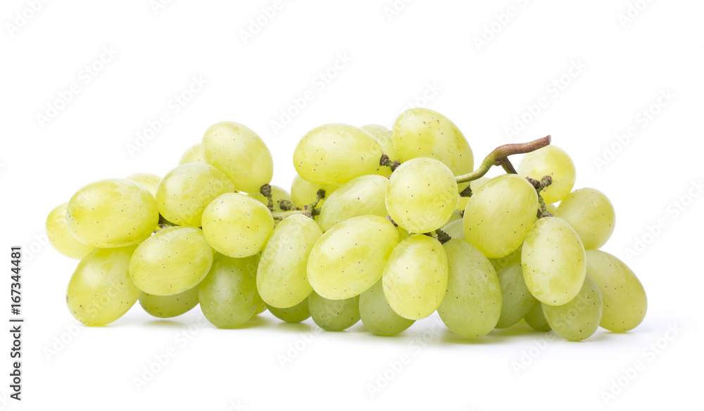 Bunch of green grapes on white background. Bunch of green grapes on white background.